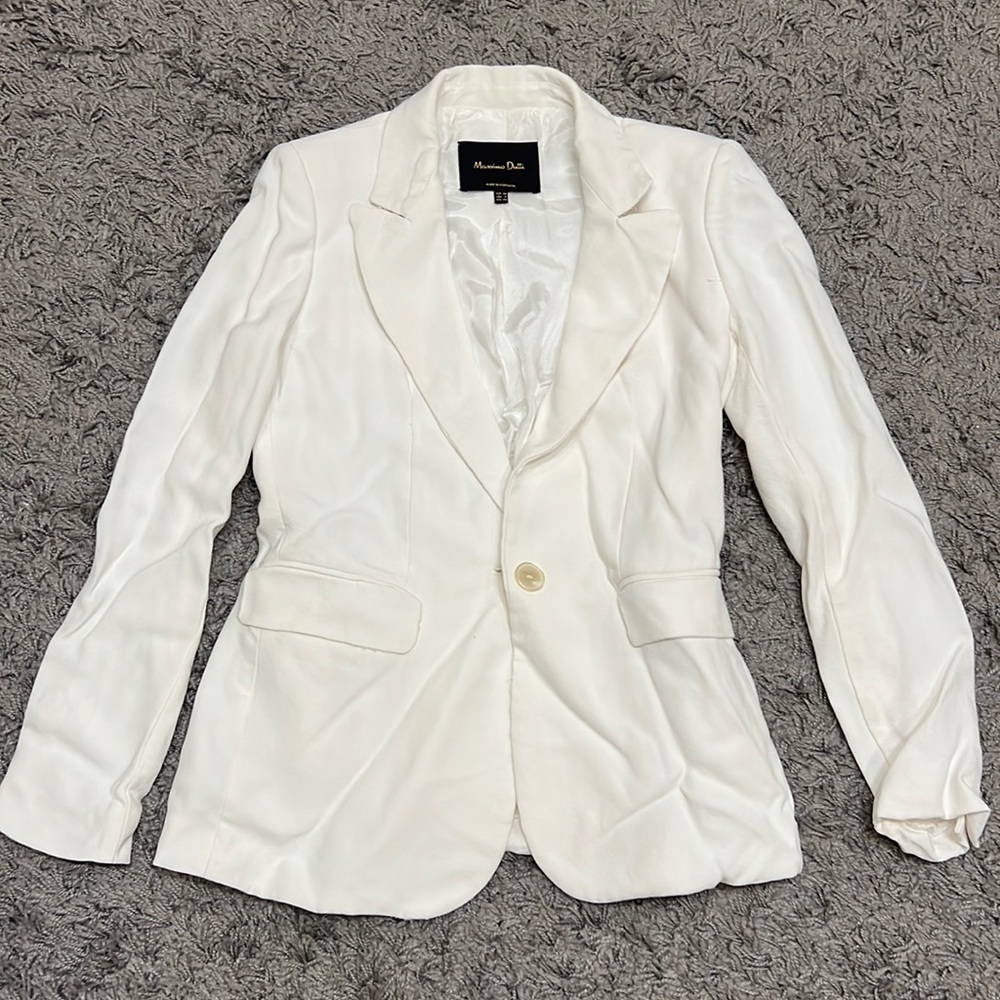 Massimo dutti Jacket. White color. Viscose 100%.